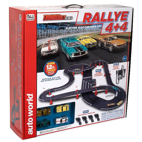 Conjunto Autorama Elétrico Slot Car Rallye 4+4 HO Autoworld