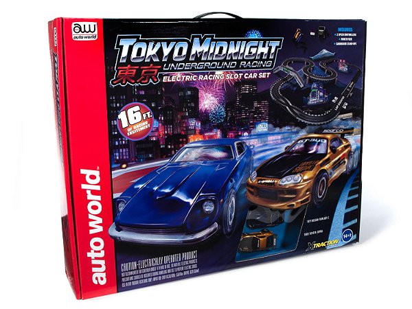 Conjunto Autorama Elétrico Slot Car Tokyo Midnight Underground Racing Autoworld