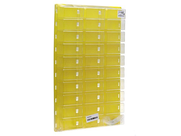 Expositor com 30 Nichos Fechados p/ Miniaturas 1:64 The King of Boxes Amarelo