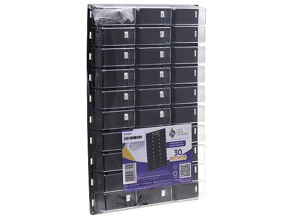 Expositor com 30 Nichos Fechados p/ Miniaturas 1:64 The King of Boxes Preto