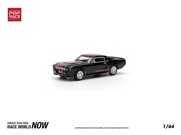 Shelby Mustang GT500 1:64 POP RACE Preto