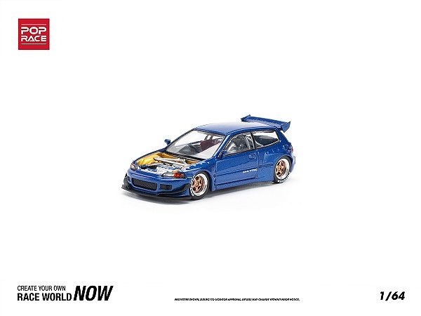 Honda Civic EG6 Pandem Body Kit 1:64 POP RACE Azul
