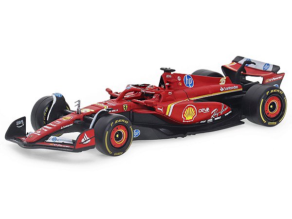 Fórmula 1 Ferrari SF24 Charles Leclerc 2024 1:43 Bburago c/ Display e Piloto