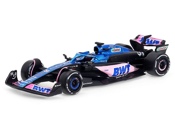 Fórmula 1 Alpine A523 Esteban Ocon 2023 1:43 Bburago c/ Display e Piloto