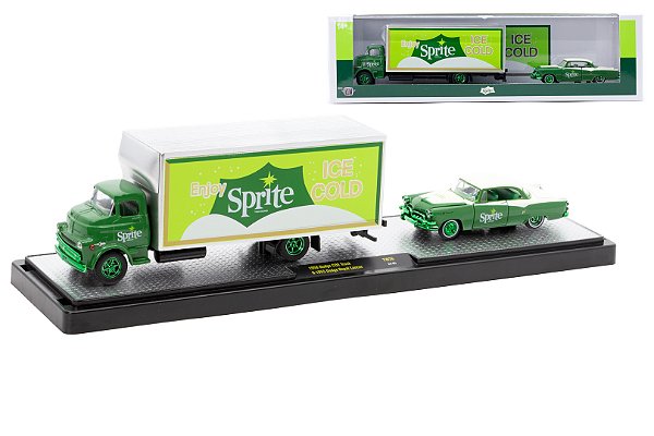 Dodge COE 1958 + Dodge Royal Lancer 1955 Sprite TW26 1:64 M2 Machines CHASE