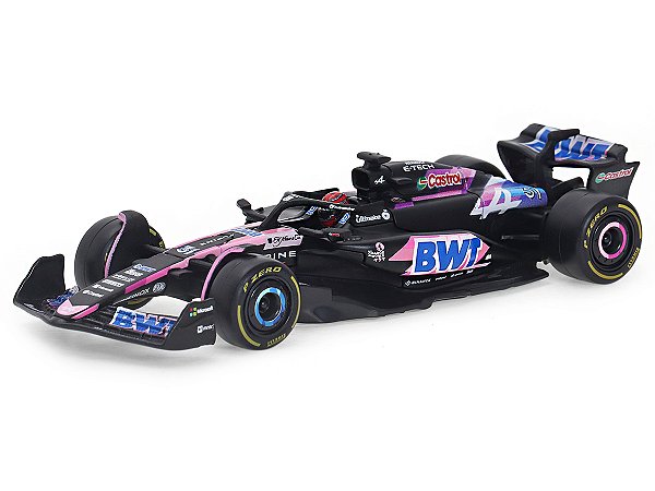 Fórmula 1 BWT Alpine A524 Esteban Ocon 2024 1:43 Bburago c/ Display e Piloto