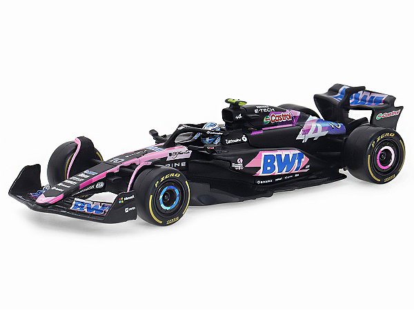 Fórmula 1 BWT Alpine A524 Pierre Gasly 2024 1:43 Bburago c/ Display e Piloto