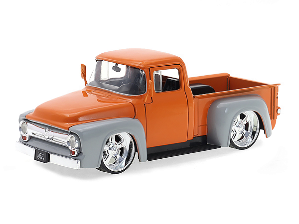 Ford F100 1956 Pick-up Just Trucks Series 1:24 Jada Toys Laranja