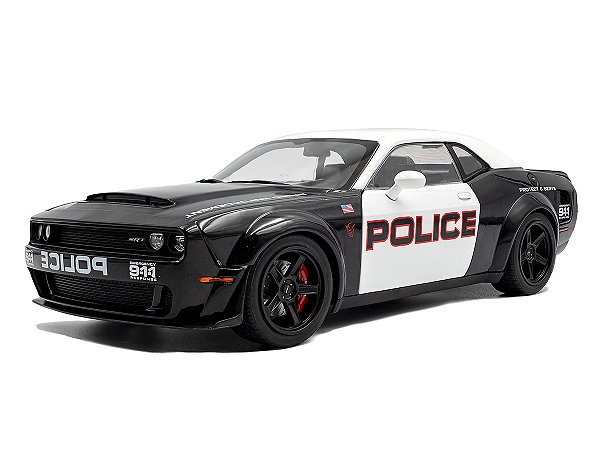 *** PRÉ-VENDA *** Dodge Challenger R/T Scat Pack Widebody Highway Police 2023 1:18 Solido