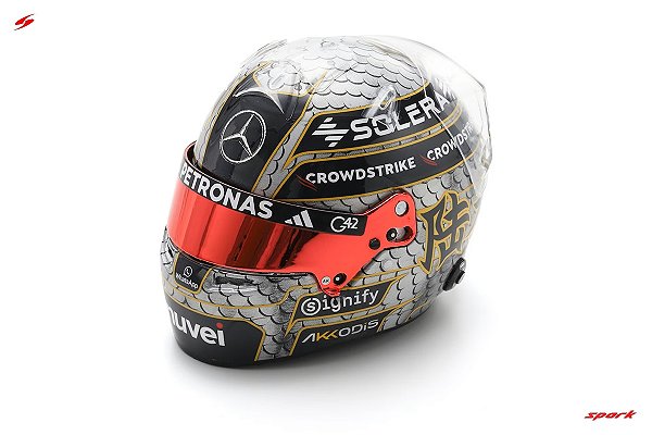 Capacete George Russell GP China 2025 Mercedes AMG PETRONAS F1 Team 1:5 Spark