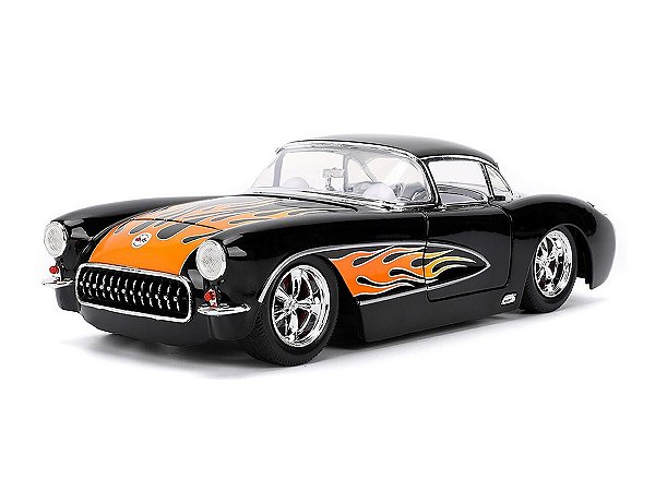 Chevrolet Corvette 1957 Big Time Muscle 1:24 Jada Toys Preto