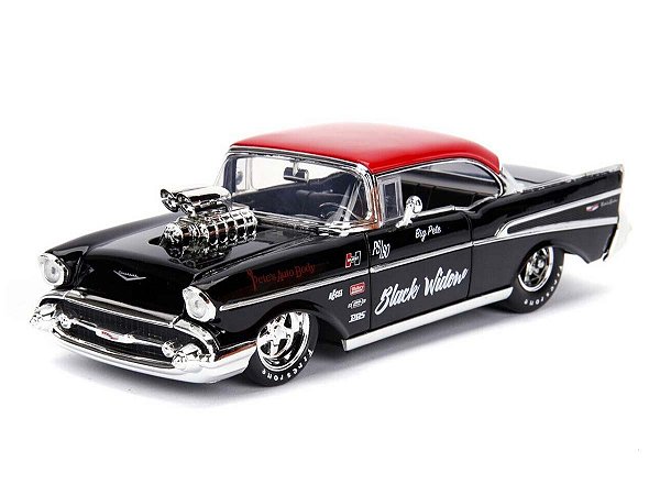 Chevy Bel Air 1957 Black Widow 1:24 Jada Toys Preto