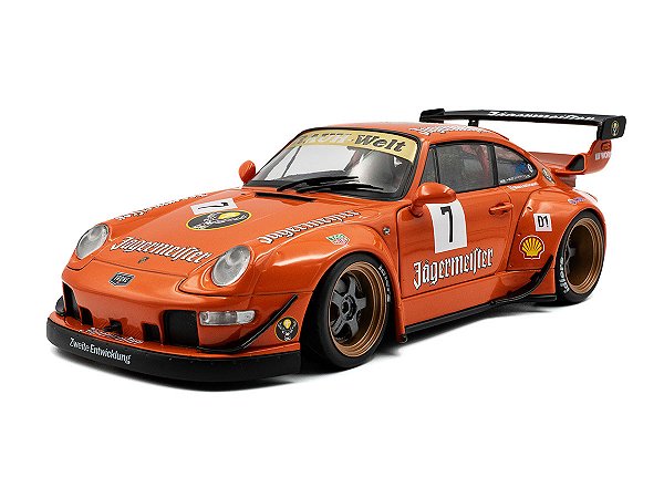 Porsche RWB Bodykit Jägermeister 2020 1:18 Solido Laranja