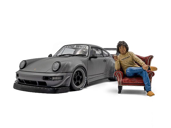 Porsche RWB Bodykit Nardo Grey 2024 + Akira Nakai Figure 1:18 Solido