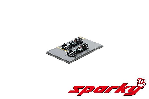 Set Fórmula 1 Mercedes AMG Petronas W15 Las Vegas GP G.Russell + L.Hamilton 2024 1:64 Spark