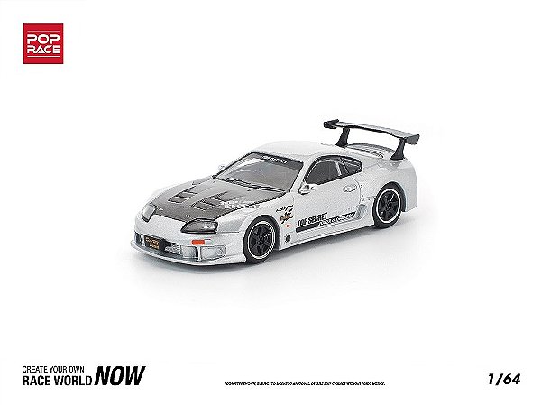 *** PRÉ-VENDA *** Toyota Supra GT300 TOP SECRET 1:64 POP RACE Prata PV13007