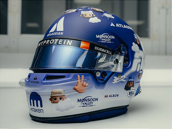 Capacete Alexander Albon Williams Racing British GP 2025 1:5 Spark