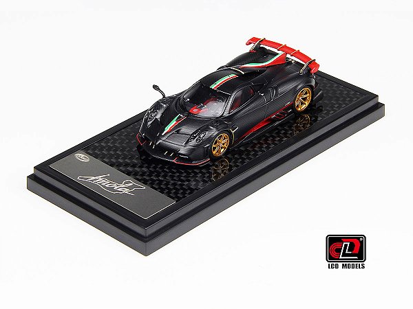 Pagani Imola Coupe 1:64 LCD Models Preto Carbon c/ Italian Flag