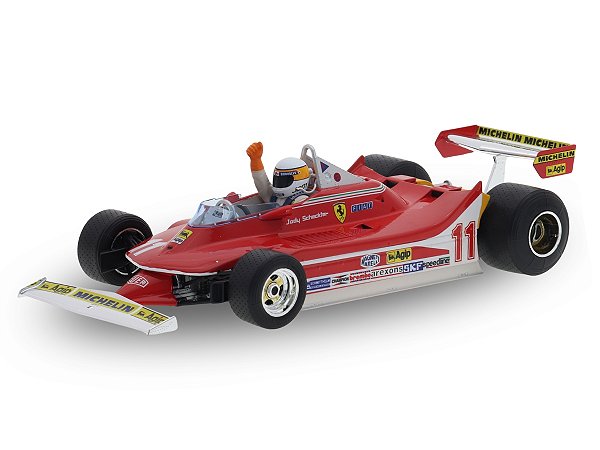 Fórmula 1 Ferrari 312T4 Jody Scheckter Vencedor Monza e Campeão do Mundo 1979 1:18 Bburago