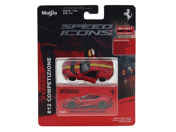 Ferrari 812 Competiziona 1:64 Maisto Speed Icons Vermelho