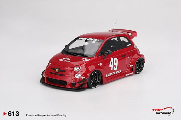Fiat Abarth 595 Liberty Walk LB-WORKS x Abas Works 1:18 TopSpeed Vermelho