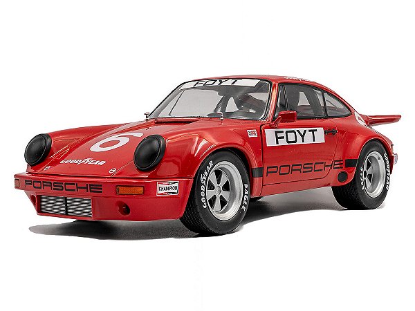 *** PRÉ-VENDA *** Porsche 911 IROC FOYT Daytona 1974 1:18 Solido Vermelho