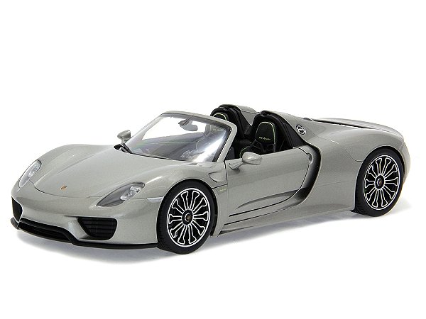 Porsche 918 Spyder Conversível Welly 1:18 Cinza