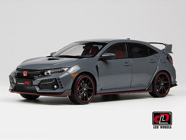 *** PRÉ-VENDA *** Honda Civic Type R FK8 2020 1:18 LCD Models Cinza