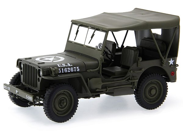 Jeep Willys 1/4 Ton Army Truck 1:18 Welly (c/ capota)