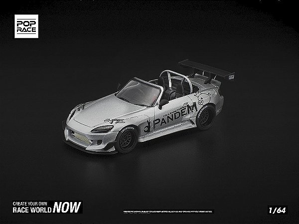 *** PRÉ-VENDA *** Honda S2000 Pandem Body Kit 1:64 POP RACE Prata PV13007