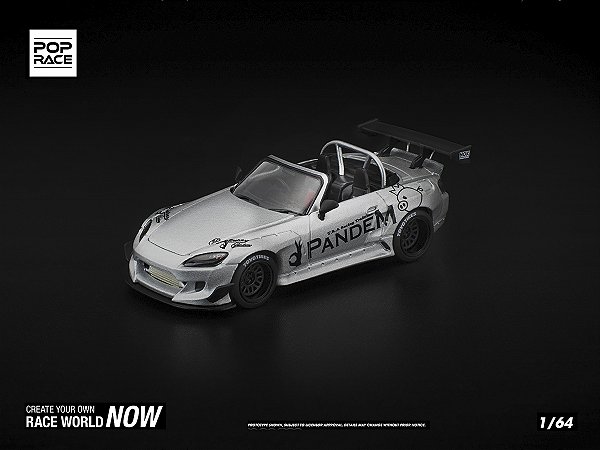 Honda S2000 Pandem Body Kit 1:64 POP RACE Prata