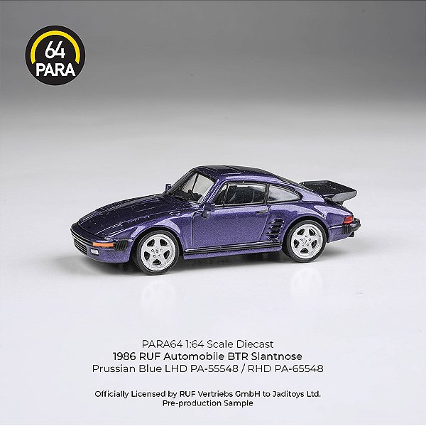 Porsche 930 Turbo RUF BTR Slantnose 1986 1:64 PARA64 Azul
