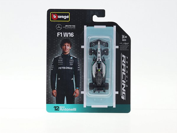Fórmula 1 Mercedes AMG W16 Kimi Antonelli 2025 1:64 Bburago