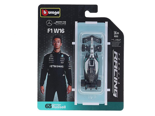 Fórmula 1 Mercedes AMG W16 George Russel 2025 1:64 Bburago
