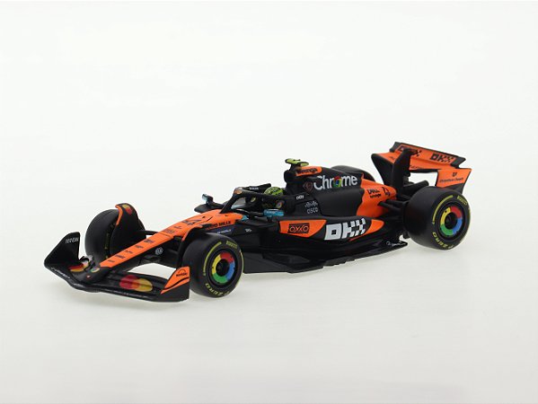 Fórmula 1 McLaren MCL39 2025 Lando Norris 1:43 Bburago c/ Display e Piloto