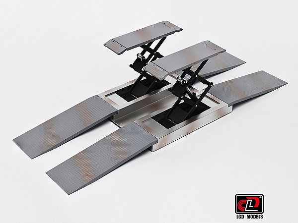 Plataforma Elevatória Tipo Tesoura em Metal 1:18 LCD Models Cinza