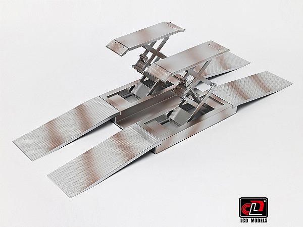 Plataforma Elevatória Tipo Tesoura em Metal 1:18 LCD Models Prata