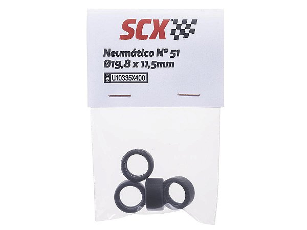 Jogo de Pneus de Borracha Nº51 sclik 04 unidades 1:32 SCX
