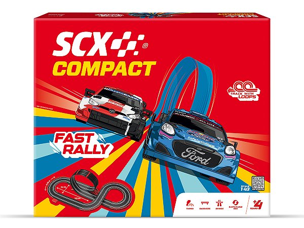 Autorama Elétrico Fast Rally 4,2m 02 carros 1:43 SCX