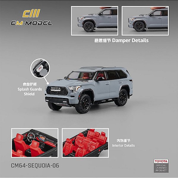 Toyota Sequoia TRD 1:64 CM Model Cinza