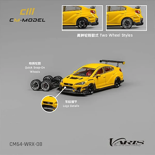 Subaru Varis WRX Widebody Ver.3 1:64 CM Model Amarelo