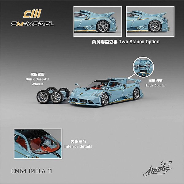 Pagani Imola 1:64 CM Model Azul