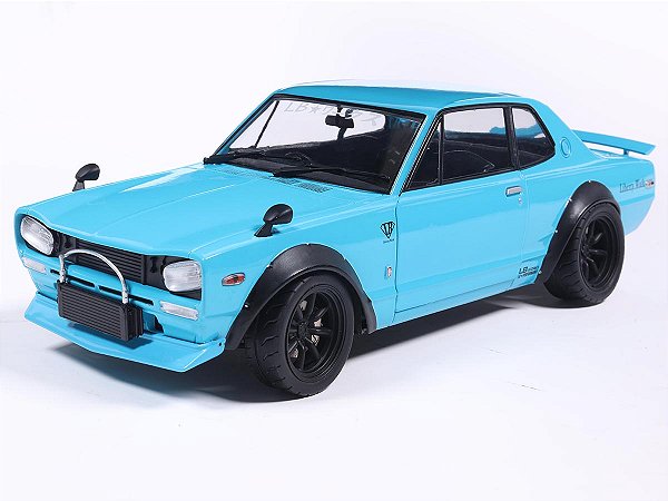 Nissan Skyline 2000 GT-R (KPGC10) Hakosuka Liberty Walk 1970 1:18 Solido Azul