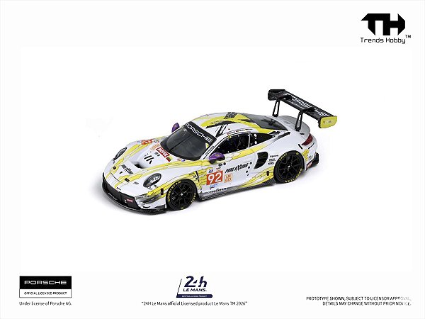 Porsche 911 GT3 R PURE RXCING LMGT3 24Hs LeMans 2024 1:64 Trends Hobby