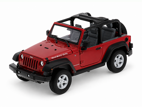 Jeep Wrangler Rubicon Conversível 2007 1:24 Welly Vermelho