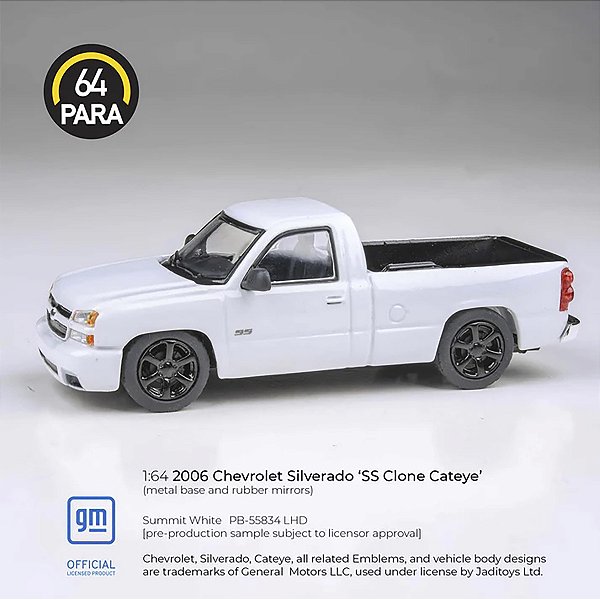 *** PRÉ-VENDA *** Chevrolet Silverado Ming Blue 2006 1:64 PARA64 Branco