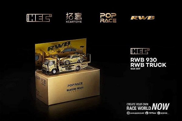 *** PRÉ-VENDA *** Porsche RWB 930 SET4 + Pandem Fuso 300 1:64 POP RACE HEC 2026