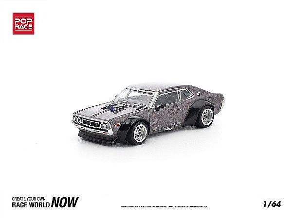 *** PRÉ-VENDA *** Nissan Laurel C130 1:64 POP RACE Cinza