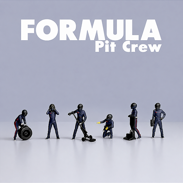 Fórmula Pit Crew Figures Team Blue 1:64 American Diorama