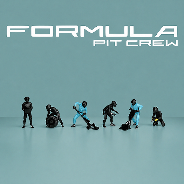 Fórmula Pit Crew Figures Team Black 1:64 American Diorama